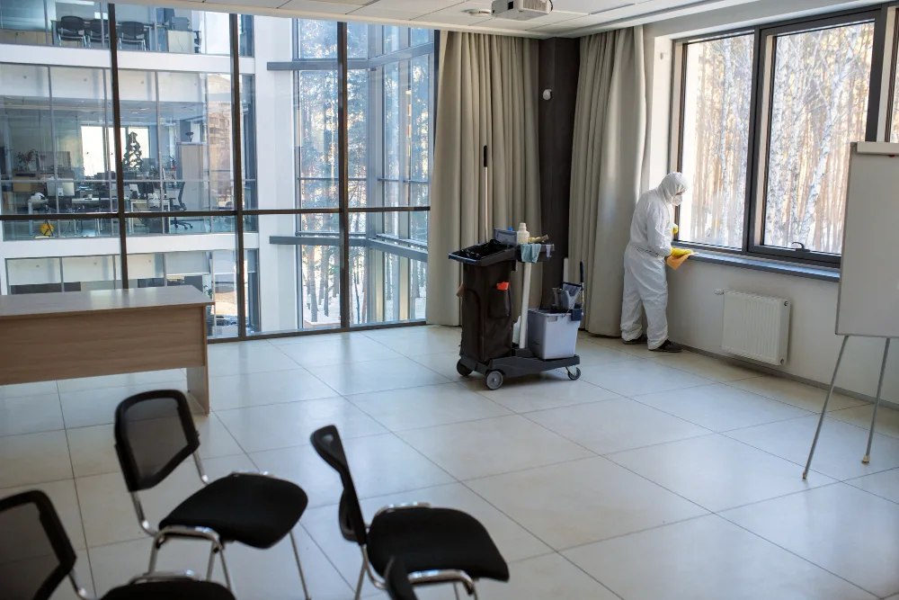 Bright and spotless education facility classroom cleaned by professional Melbourne cleaners