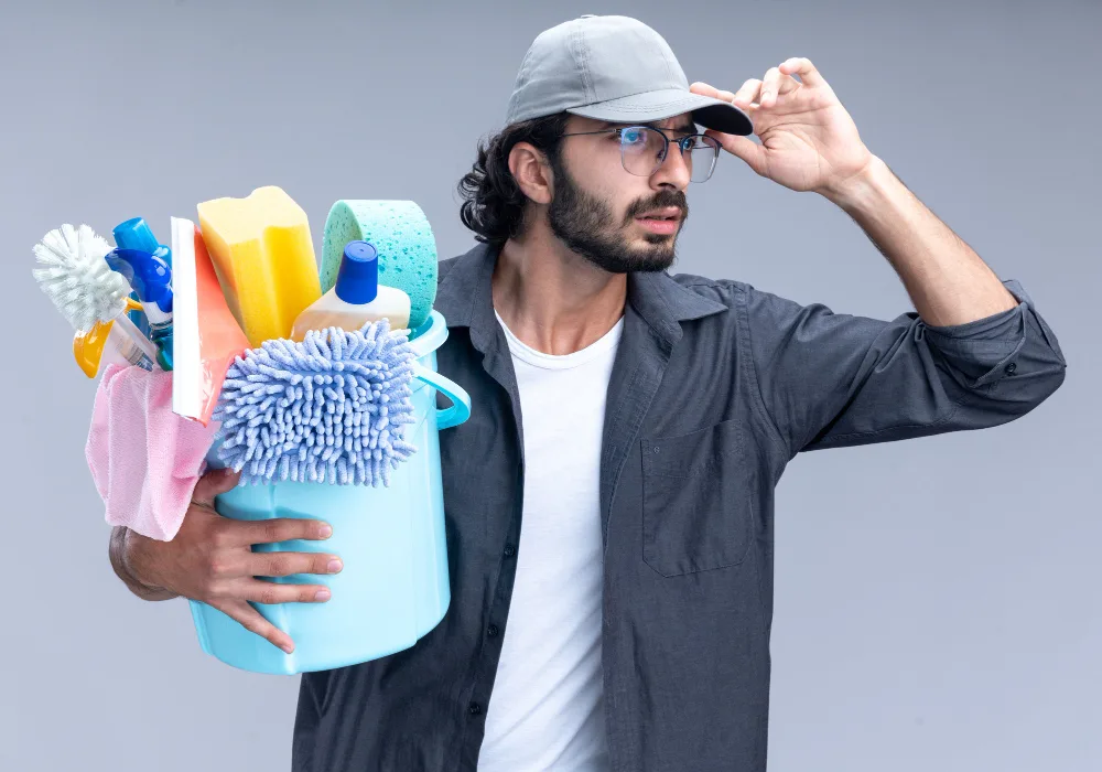 Professional commercial cleaning team with sanitized equipment inspecting Melbourne facility
